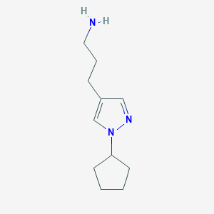 molecular formula C11H19N3 B1467954 3-(1-cyclopentyl-1H-pyrazol-4-yl)propan-1-amine CAS No. 1341294-96-9