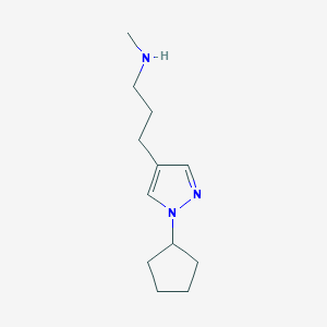 molecular formula C12H21N3 B1467955 [3-(1-cyclopentyl-1H-pyrazol-4-yl)propyl](methyl)amine CAS No. 1339807-66-7