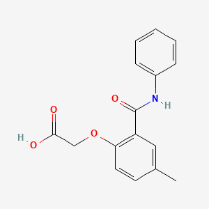 molecular formula C16H15NO4 B14679559 (4-Methyl-2-((phenylamino)carbonyl)phenoxy)acetic acid CAS No. 35422-34-5