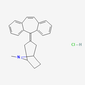 molecular formula C23H24ClN B14679561 3-(5H-Dibenzo(a,d)cyclohepten-5-ylidene)tropane hydrochloride CAS No. 27574-18-1