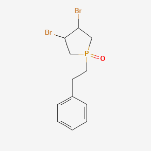 molecular formula C12H15Br2OP B14679566 3,4-Dibromo-1-(2-phenylethyl)-1$l^{5}-phospholane 1-oxide CAS No. 38864-53-8