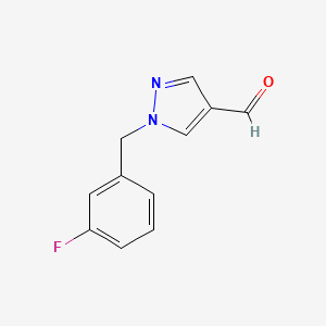 molecular formula C11H9FN2O B1467957 1-[(3-fluorophenyl)methyl]-1H-pyrazole-4-carbaldehyde CAS No. 851595-89-6
