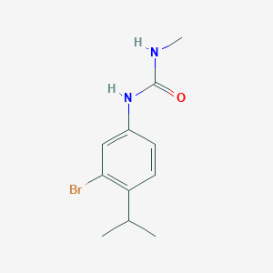 molecular formula C11H15BrN2O B14679612 N-[3-Bromo-4-(propan-2-yl)phenyl]-N'-methylurea CAS No. 34123-48-3