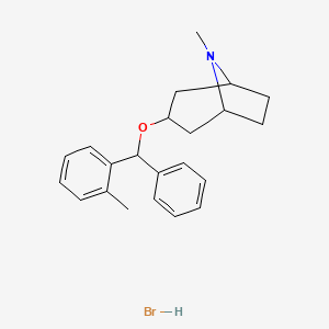 molecular formula C22H28BrNO B14679674 Tropinyl 2-methyl-benzhydryl ether hydrobromide CAS No. 31642-65-6