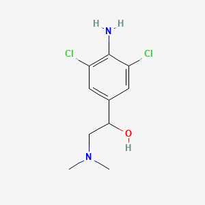 molecular formula C10H14Cl2N2O B14679709 4-Amino-3,5-dichloro-alpha-((dimethylamino)methyl)benzenemethanol CAS No. 38338-87-3