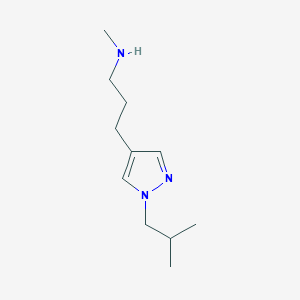 molecular formula C11H21N3 B1467971 methyl({3-[1-(2-methylpropyl)-1H-pyrazol-4-yl]propyl})amine CAS No. 1343057-72-6