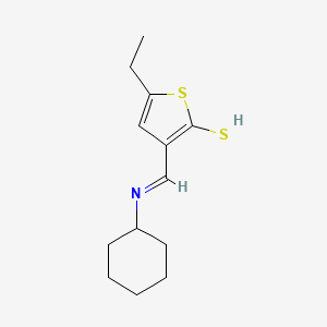 2-Thiophenethiol, 3-[(cyclohexylimino)methyl]-5-ethyl-