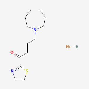 molecular formula C13H21BrN2OS B14679780 1-Butanone, 4-(hexahydro-1H-azepin-1-yl)-1-(2-thiazolyl)-, hydrobromide CAS No. 33537-62-1