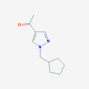 molecular formula C11H16N2O B1467979 1-[1-(cyclopentylmethyl)-1H-pyrazol-4-yl]ethan-1-one CAS No. 1344272-81-6