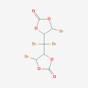 molecular formula C7H4Br4O6 B14679797 4-Bromo-5-[dibromo-(5-bromo-2-oxo-1,3-dioxolan-4-yl)methyl]-1,3-dioxolan-2-one CAS No. 38987-61-0