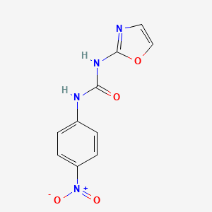 molecular formula C10H8N4O4 B14679830 Urea, N-(4-nitrophenyl)-N'-2-oxazolyl- CAS No. 35629-51-7