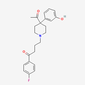 molecular formula C23H26FNO3 B14679835 Butyrophenone, 4-(4-acetyl-4-(m-hydroxyphenyl)piperidino)-4'-fluoro- CAS No. 34435-50-2