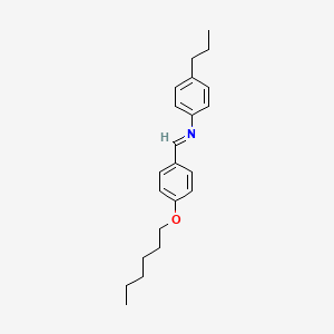 molecular formula C22H29NO B14679842 (E)-1-[4-(Hexyloxy)phenyl]-N-(4-propylphenyl)methanimine CAS No. 37599-85-2