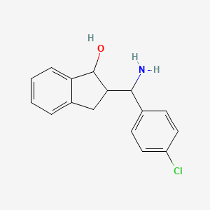 molecular formula C16H16ClNO B14679866 2-(alpha-Amino-p-chlorobenzyl)-1-indanol CAS No. 36297-44-6