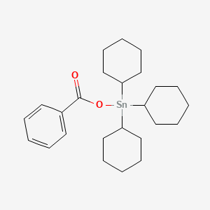 molecular formula C25H38O2Sn B14679925 (Benzoyloxy)(tricyclohexyl)stannane CAS No. 32261-37-3