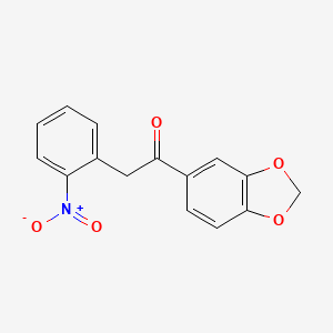 molecular formula C15H11NO5 B14679932 1-(1,3-Benzodioxol-5-yl)-2-(2-nitrophenyl)ethanone CAS No. 34071-67-5