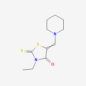 molecular formula C11H16N2OS2 B14680049 4-Thiazolidinone, 3-ethyl-5-(1-piperidinylmethylene)-2-thioxo- CAS No. 34255-45-3