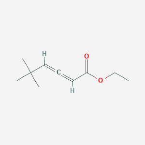 molecular formula C10H16O2 B14680075 2,3-Hexadienoic acid, 5,5-dimethyl-, ethyl ester CAS No. 35802-59-6