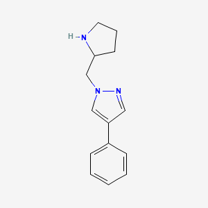 molecular formula C14H17N3 B1468012 4-phenyl-1-(pyrrolidin-2-ylmethyl)-1H-pyrazole CAS No. 1488253-54-8