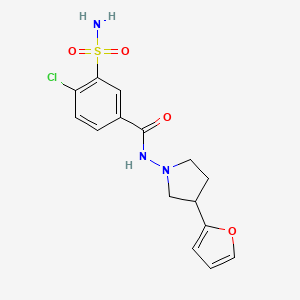 3-(Aminosulfonyl)-4-chloro-N-(3-(2-furanyl)-1-pyrrolidinyl)benzamide