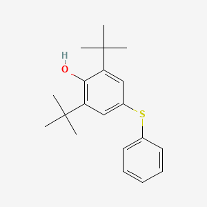 molecular formula C20H26OS B14680140 Phenol, 2,6-bis(1,1-dimethylethyl)-4-(phenylthio)- CAS No. 32551-12-5