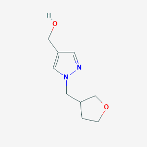 molecular formula C9H14N2O2 B1468019 (1-((tetrahydrofuran-3-yl)methyl)-1H-pyrazol-4-yl)methanol CAS No. 1341675-84-0