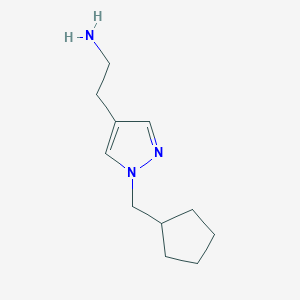molecular formula C11H19N3 B1468020 2-[1-(环戊基甲基)-1H-吡唑-4-基]乙-1-胺 CAS No. 1310234-86-6
