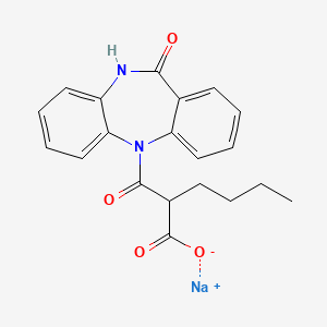 Hexanoic acid, 2-((11-oxo-10,11-dihydro-5H-dibenzo(b,e)(1,4)diazepin-5-yl)carbonyl)-, sodium salt