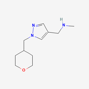 molecular formula C11H19N3O B1468021 methyl({1-[(oxan-4-yl)methyl]-1H-pyrazol-4-yl}methyl)amine CAS No. 1408724-20-8