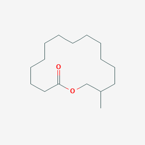 molecular formula C16H30O2 B14680219 Oxacyclohexadecan-2-one, 15-methyl- CAS No. 32539-92-7