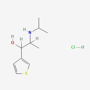 molecular formula C10H18ClNOS B14680336 alpha-(1-(Isopropylamino)ethyl)-3-thiophenemethanol hydrochloride CAS No. 31634-28-3