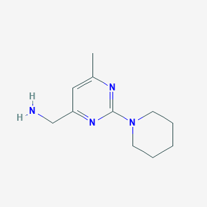 molecular formula C11H18N4 B1468035 (6-Methyl-2-(piperidin-1-yl)pyrimidin-4-yl)methanamine CAS No. 1341325-15-2