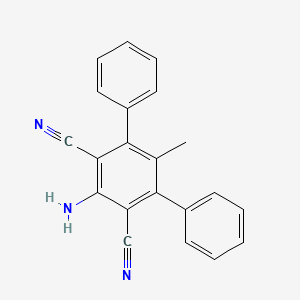 molecular formula C21H15N3 B14680361 2-amino-5-methyl-4,6-diphenylbenzene-1,3-dicarbonitrile CAS No. 36337-29-8