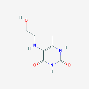 molecular formula C7H11N3O3 B14680368 5-[(2-hydroxyethyl)amino]-6-methylpyrimidine-2,4(1H,3H)-dione CAS No. 31562-54-6