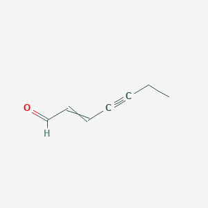 molecular formula C7H8O B14680382 Hept-2-en-4-ynal CAS No. 34501-81-0