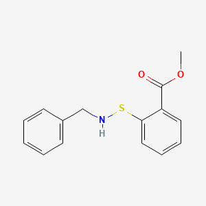 molecular formula C15H15NO2S B14680389 Benzoic acid, 2-[[(phenylmethyl)amino]thio]-, methyl ester CAS No. 34757-96-5