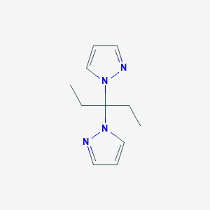 molecular formula C11H16N4 B14680424 1-(3-Pyrazol-1-ylpentan-3-yl)pyrazole CAS No. 28791-86-8