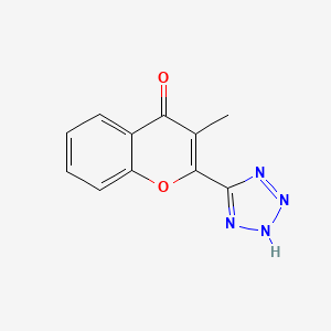 molecular formula C11H8N4O2 B14680430 4H-1-Benzopyran-4-one, 3-methyl-2-(1H-tetrazol-5-yl)- CAS No. 33544-10-4