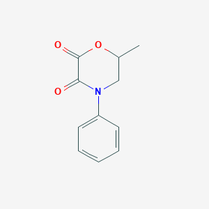 molecular formula C11H11NO3 B14680434 2,3-Morpholinedione, 6-methyl-4-phenyl- CAS No. 32725-15-8