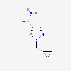 molecular formula C9H15N3 B1468044 1-[1-(cyclopropylmethyl)-1H-pyrazol-4-yl]ethan-1-amine CAS No. 1341385-21-4