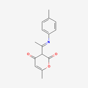 6-Methyl-3-[(1E)-N-(4-methylphenyl)ethanimidoyl]-2H-pyran-2,4(3H)-dione