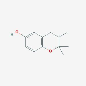 molecular formula C12H16O2 B14680473 2,2,3-Trimethyl-3,4-dihydro-2H-1-benzopyran-6-ol CAS No. 32849-50-6