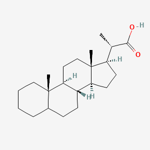 molecular formula C22H36O2 B14680505 (2S)-2-[(8R,9S,10S,13S,14S,17R)-10,13-dimethyl-2,3,4,5,6,7,8,9,11,12,14,15,16,17-tetradecahydro-1H-cyclopenta[a]phenanthren-17-yl]propanoic acid CAS No. 28393-20-6