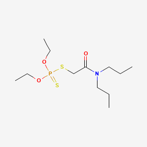 molecular formula C12H26NO3PS2 B14680568 Phosphorodithioic acid, O,O-diethyl S-(2-(dipropylamino)-2-oxoethyl) ester CAS No. 37744-82-4