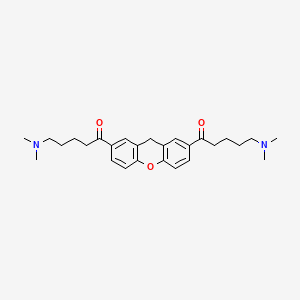 molecular formula C27H36N2O3 B14680578 1-Pentanone, 1,1'-(9H-xanthene-2,7-diyl)bis(5-(dimethylamino)- CAS No. 37972-03-5