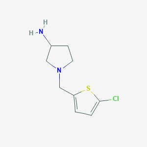 molecular formula C9H13ClN2S B1468060 1-[(5-Chlorothiophen-2-yl)methyl]pyrrolidin-3-amine CAS No. 1247359-85-8