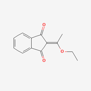 molecular formula C13H12O3 B14680613 1H-Indene-1,3(2H)-dione, 2-(1-ethoxyethylidene)- CAS No. 39560-91-3