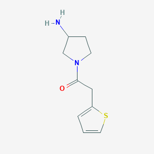 molecular formula C10H14N2OS B1468062 1-(3-Aminopyrrolidin-1-yl)-2-(thiophen-2-yl)ethan-1-one CAS No. 1251257-70-1