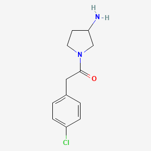 molecular formula C12H15ClN2O B1468063 1-(3-Aminopyrrolidin-1-yl)-2-(4-chlorophenyl)ethan-1-one CAS No. 1247125-30-9