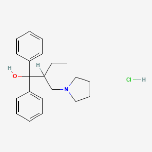 molecular formula C21H28ClNO B14680656 1,1-Diphenyl-2-ethyl-3-(pyrrolidinyl)propanol hydrochloride CAS No. 35706-66-2